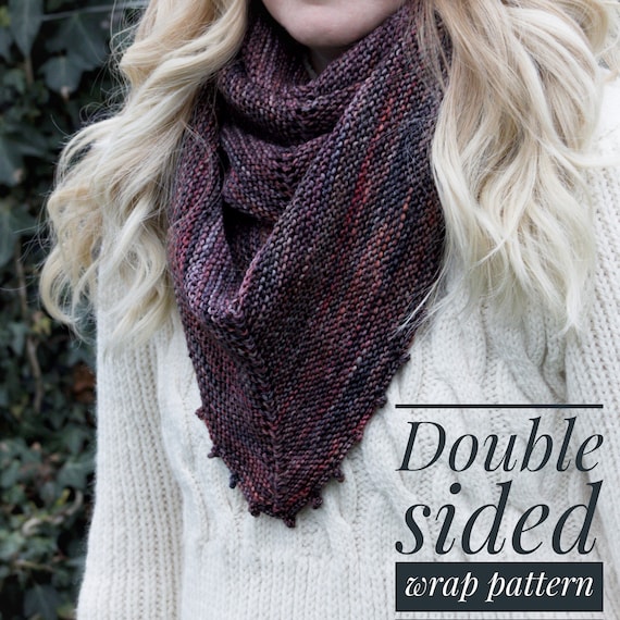 Simple Double Sided Wrap PDF Knitting Pattern Download (DK