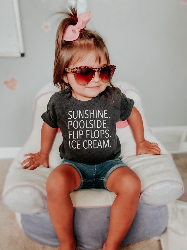 Icecream kids Tee Sunshine Summer Kids Tee Poolside Flip Flops