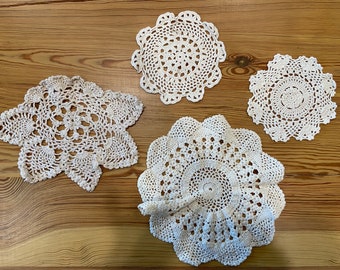 Vintage doilies. Boho wedding decor. Home decor