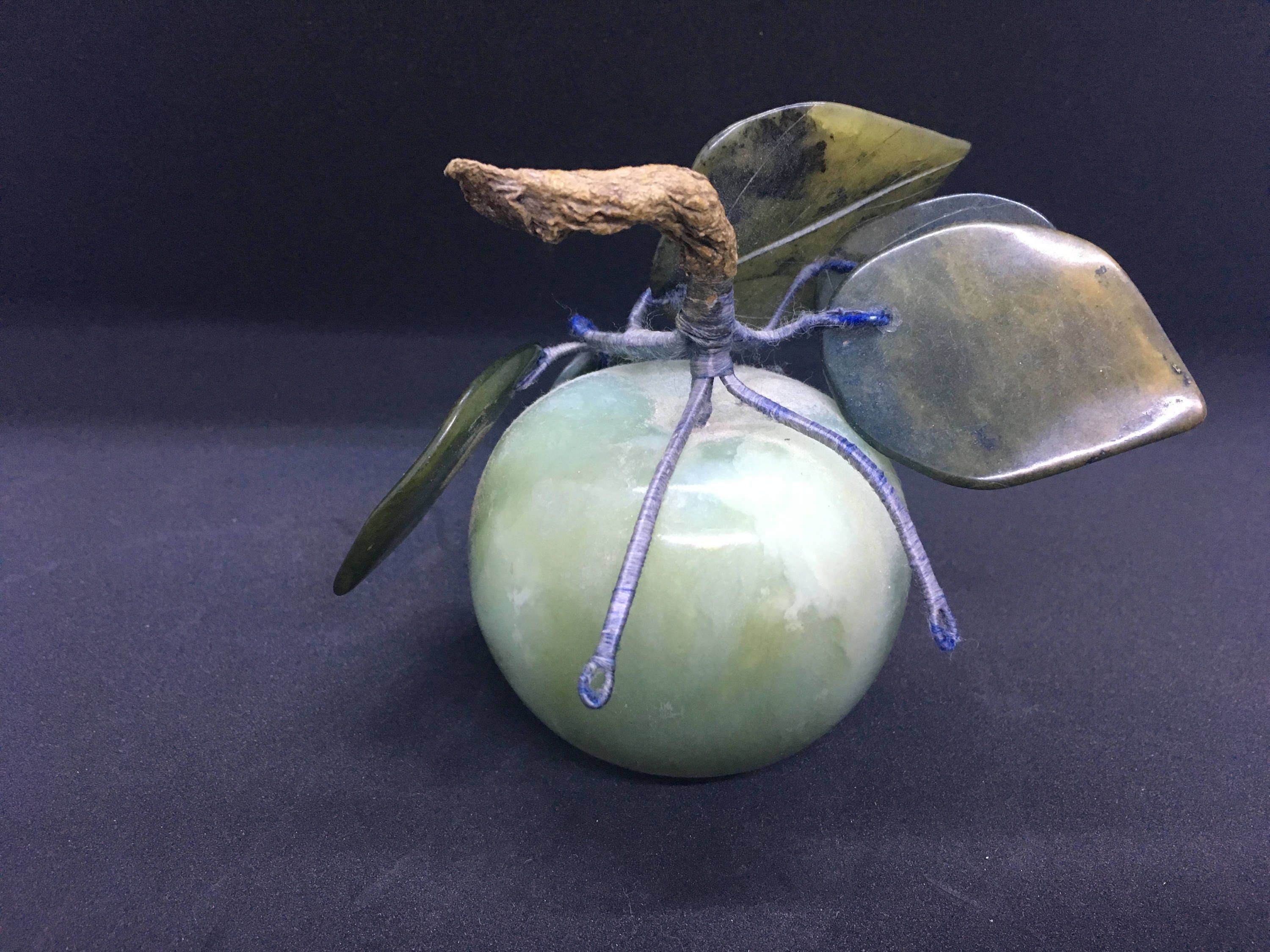 Vintage 3.5 Alto Jade Soapstone Manzana con hojas de Etsy
