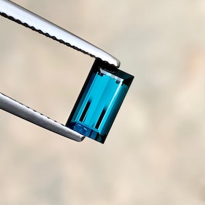 1.40 Ct Natural  Intense Royal Blue  Tourmaline  – Gemstone for Jewelry, Baguette cut Faceted Gems