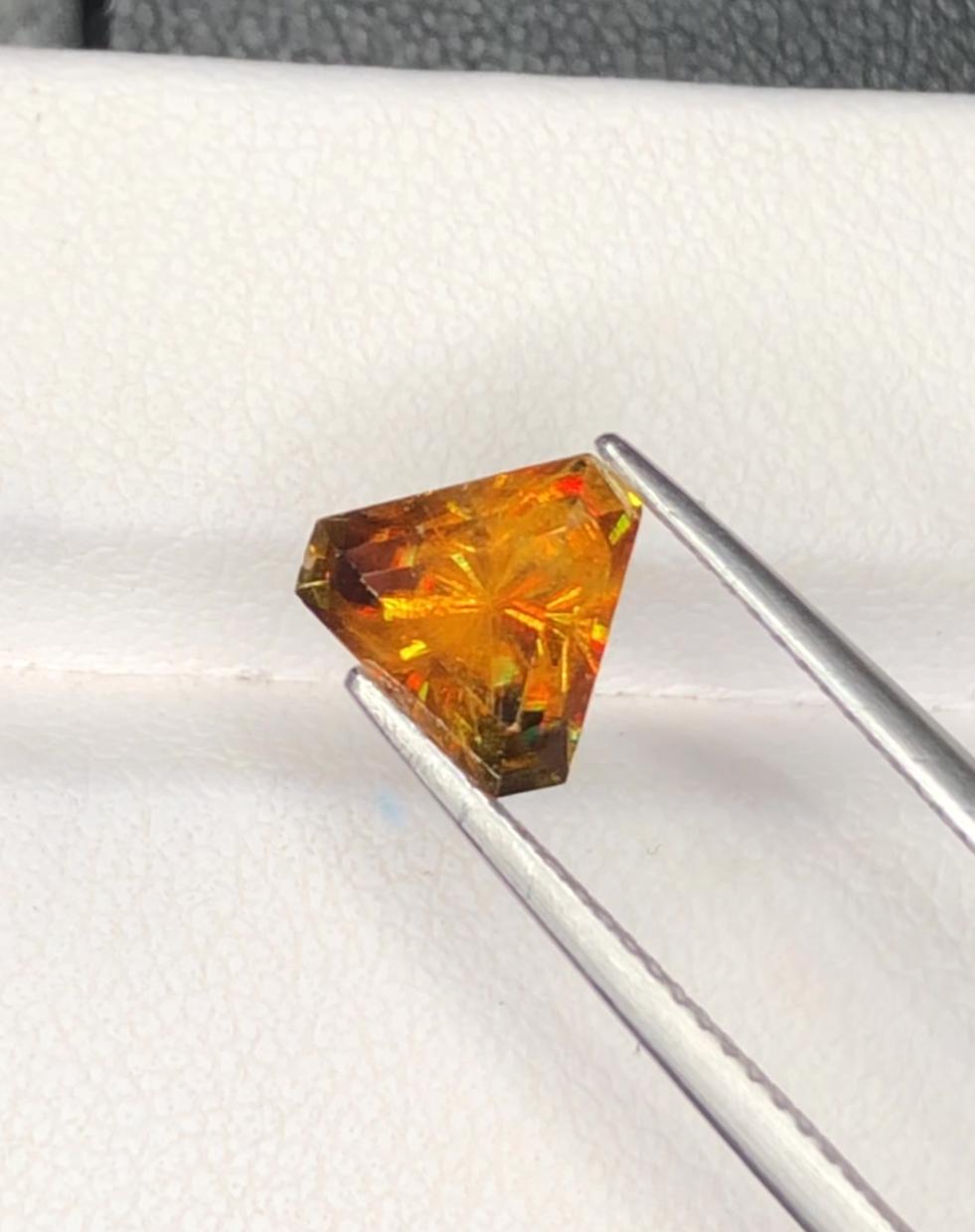 1.85 Ct Imperial Sphene Loose Gemstone | Natural Faceted Titanite | Vivid Yellow-Green Fire | Rare Collector’s Stone | High Dispersion Gem
