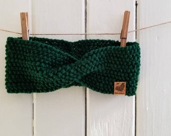 Forest Green Knit Spring Headband