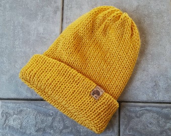 La Preppy mustard yellow - Winter knit hat - unisex