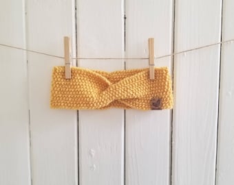 La Printempsanière: Headband for the yellow spring in knitted