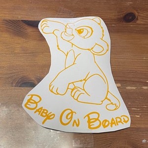 Simba Baby On Board Naklejka, Naklejka na samochód Król Lew
