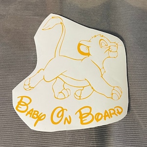 Naklejka Simba Baby On Board/ Naklejka Król Lew/ Baby Samba