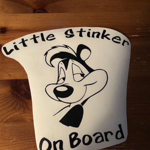 Pepe Le Pew “Little Stinker On Board” baby on board decal/ Car decal