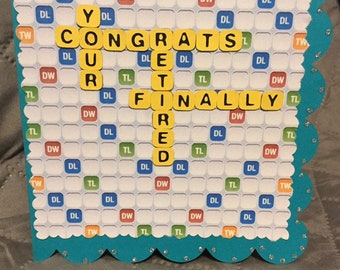 Words with friends birthday/retirement/congratulations card/ Mother’s Day/ Father’s Day/ card/ Graduation