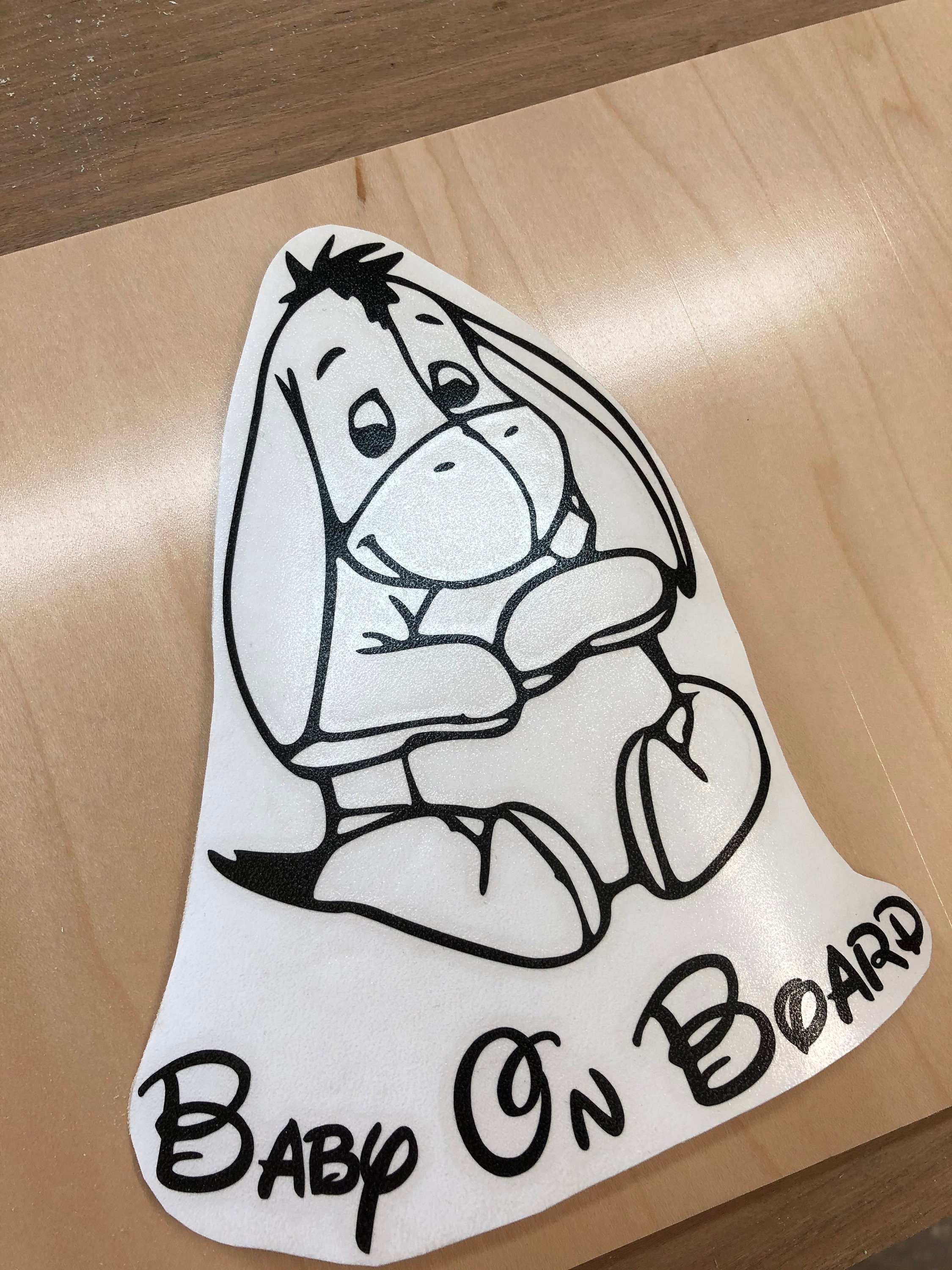 Autocollant "Bébé à Bord" Avec Bébé Porcinet (Winnie L'Ourson) - Dimensions 14 Cm - Vinyle Haute Qualité, Pour Vitre Ou Carrosserie - 5