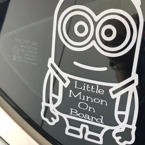 Minon Baby On Board Decal, Despicable Me Car Sticker/Little minon on board baby on board/ car decal/ Minons