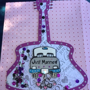 Tarjeta de boda de guitarra / Tarjeta de shaker / Tarjeta de música / Guitarra / Tarjeta de rock