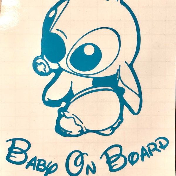 Baby Stitch Baby on Board decal/ Lilo and Stitch/ Disney Car decal/ Baby Stitch