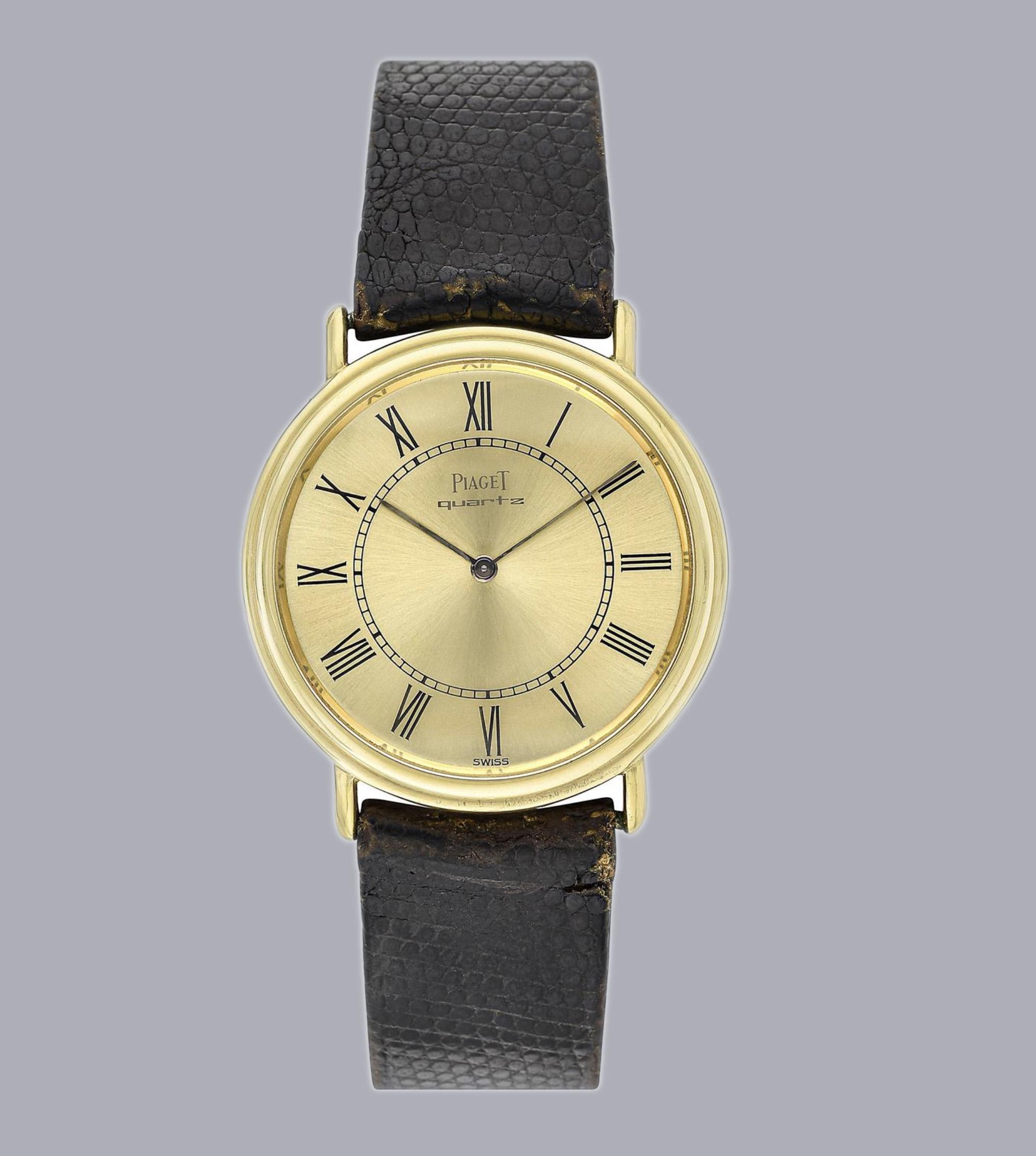 Vintage 1980s Men's Piaget Ultra-thin 18K Yellow Gold Watch Ref