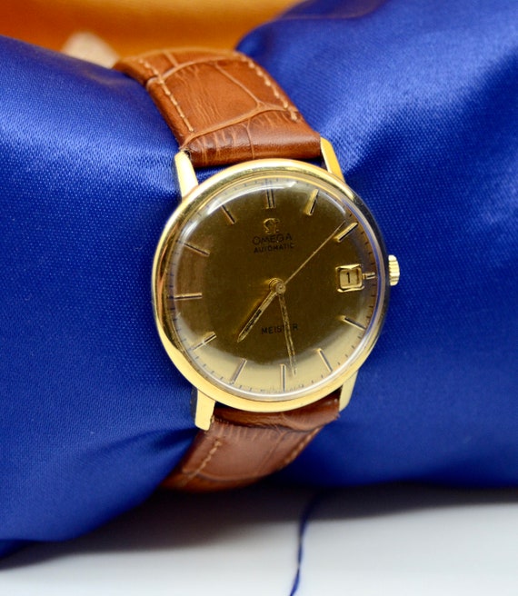 Omega Meister Automatic 18K Yellow Gold watch w/D… - image 3