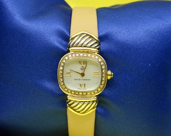Montre David Yurman Cable Argent Sterling & Or 14k - Cadran Perlé, Occasion