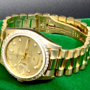 Men's Rolex Day-Date watch Ref.1803 18K Yellow Gold with Diamonds 123.5GM image 9