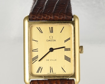 Vintage 1975 Men's OMEGA De Ville Manual Watch in 18K Yellow Gold