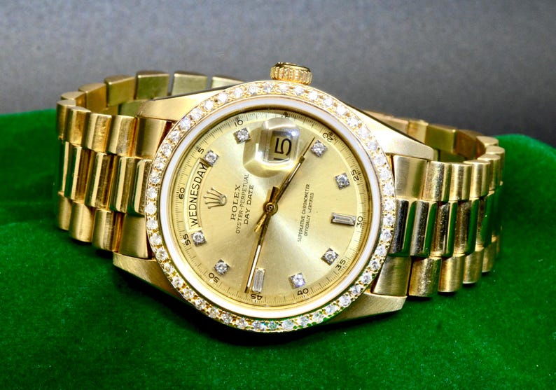 Men's Rolex Day-Date watch Ref.1803 18K Yellow Gold with Diamonds 123.5GM image 5