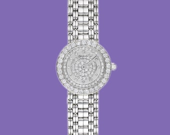Vintage 1990s Ladies' Chopard 18K White Gold watch with Diamonds REF.879 1; box