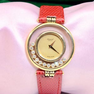 Chopard Happy Diamonds 18K Yellow Gold Watch w/floating diamonds Ref.21/2646;box