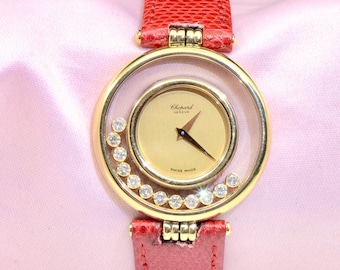 Chopard Happy Diamonds 18K Yellow Gold Watch w/floating diamonds Ref.21/2646;box