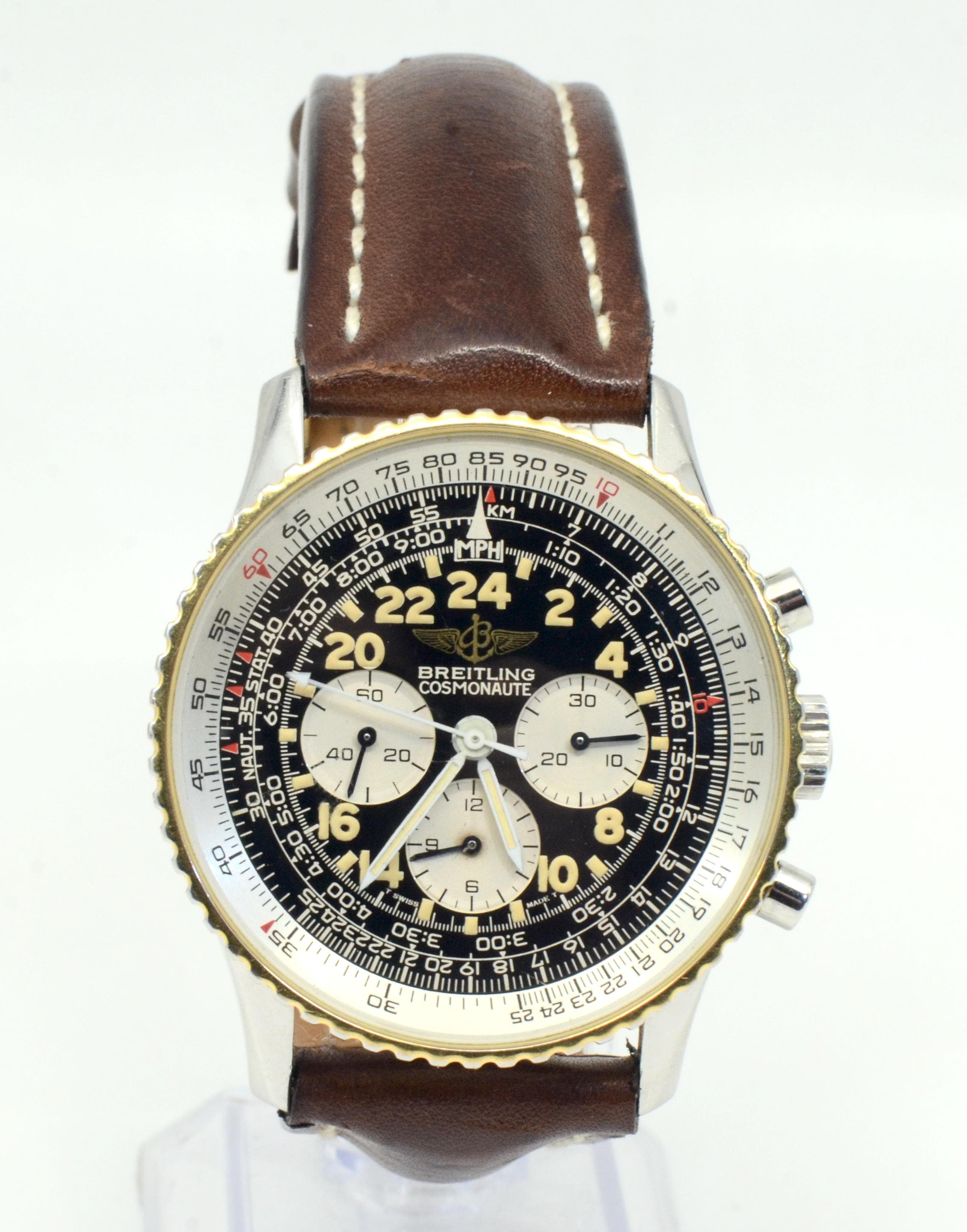 Men's Breitling Navitimer Cosmonaut watch Stainless Steel & 18K Yellow Gold bezel Ref.81600B