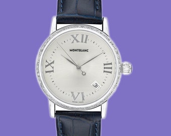 Montblanc Meisterstuck Stainless Steel Watch With Diamonds
