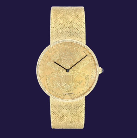 CORUM 20 Dollar COIN 18K Yellow Gold Watch Ref.8801 Etsy
