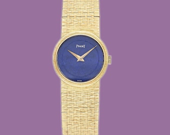 Vintage Ladies&#39; Piaget 18K Yellow Gold watch w/Lapis dial 58.5 GM Ref.924 A6