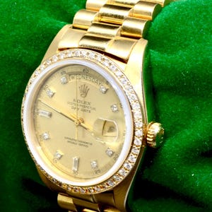 Men's Rolex Day-Date watch Ref.1803 18K Yellow Gold with Diamonds 123.5GM image 3