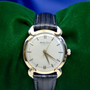 Vintage Mathey Tissot automatic watch 14K Yellow Gold