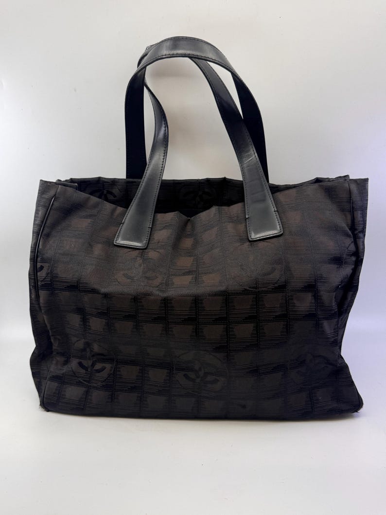Authentic Women CHANEL Travel Line Tote Bag Black color Nylon image 1