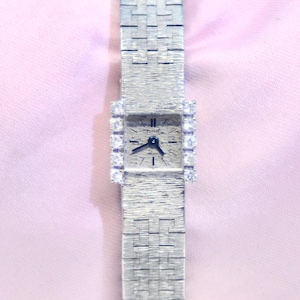 Vintage Damenuhr Piaget 18K Weissgold mit Diamanten Ref. 1018 A6