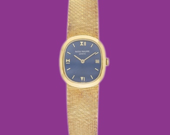 Vintage 1980s Ladies Patek Philippe Geneve 18K Yellow Gold watch Ref.4132/1