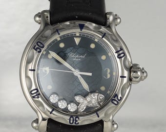 Chopard "Happy Sport" Stainless Steel watch w/Floating Diamonds Ref.28/8347