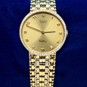 Vintage 1991 [Referenz] Quartz Geneve Cellini Herrenuhr 18K Gelbgold 80,6 GM Ref.5114