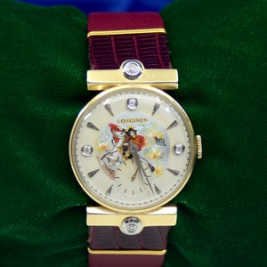 Vintage Longines 14K Yellow Gold watch with Diamonds