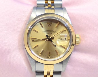 Armbanduhr aus Edelstahl & 750 Gelbgold