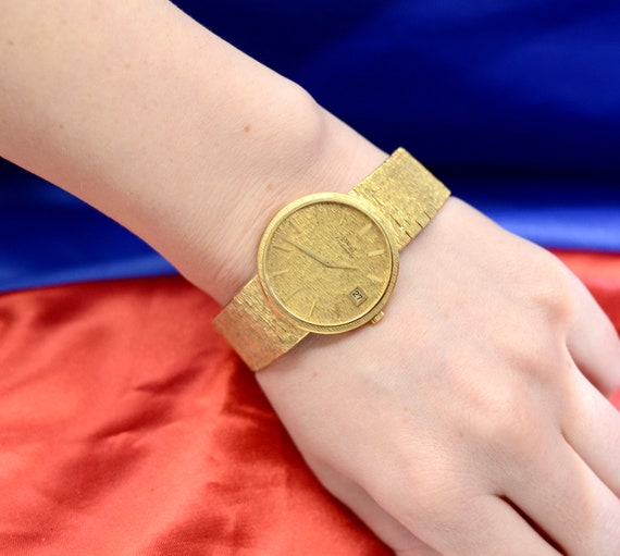 Piaget 18K Yellow Gold watch w/date 76.1 GM - image 2