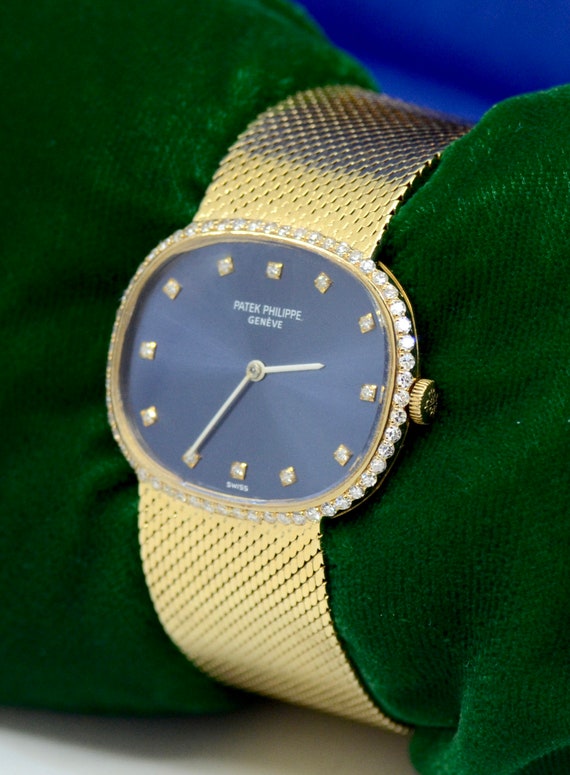 Men's Patek Philippe Geneve 18K Yellow Gold WATCH w/D… - Gem