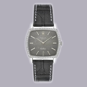 Vintage 1973 Rochester Cellini 18K Weißgold Uhr mit Diamanten Ref.3805