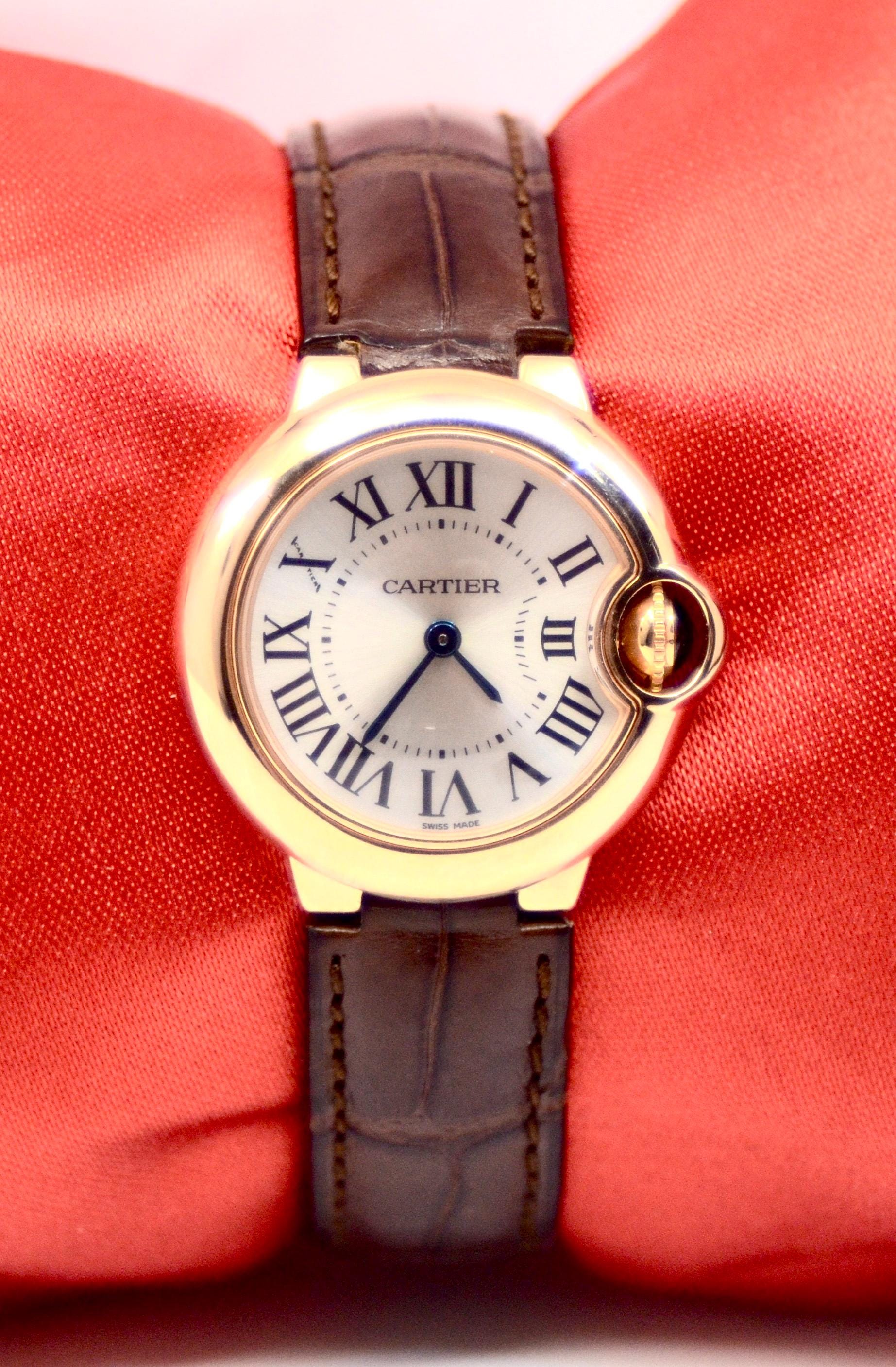 Ladies' Cartier Ballon Blue Quartz watch in 18K Rose Gold Ref.3007