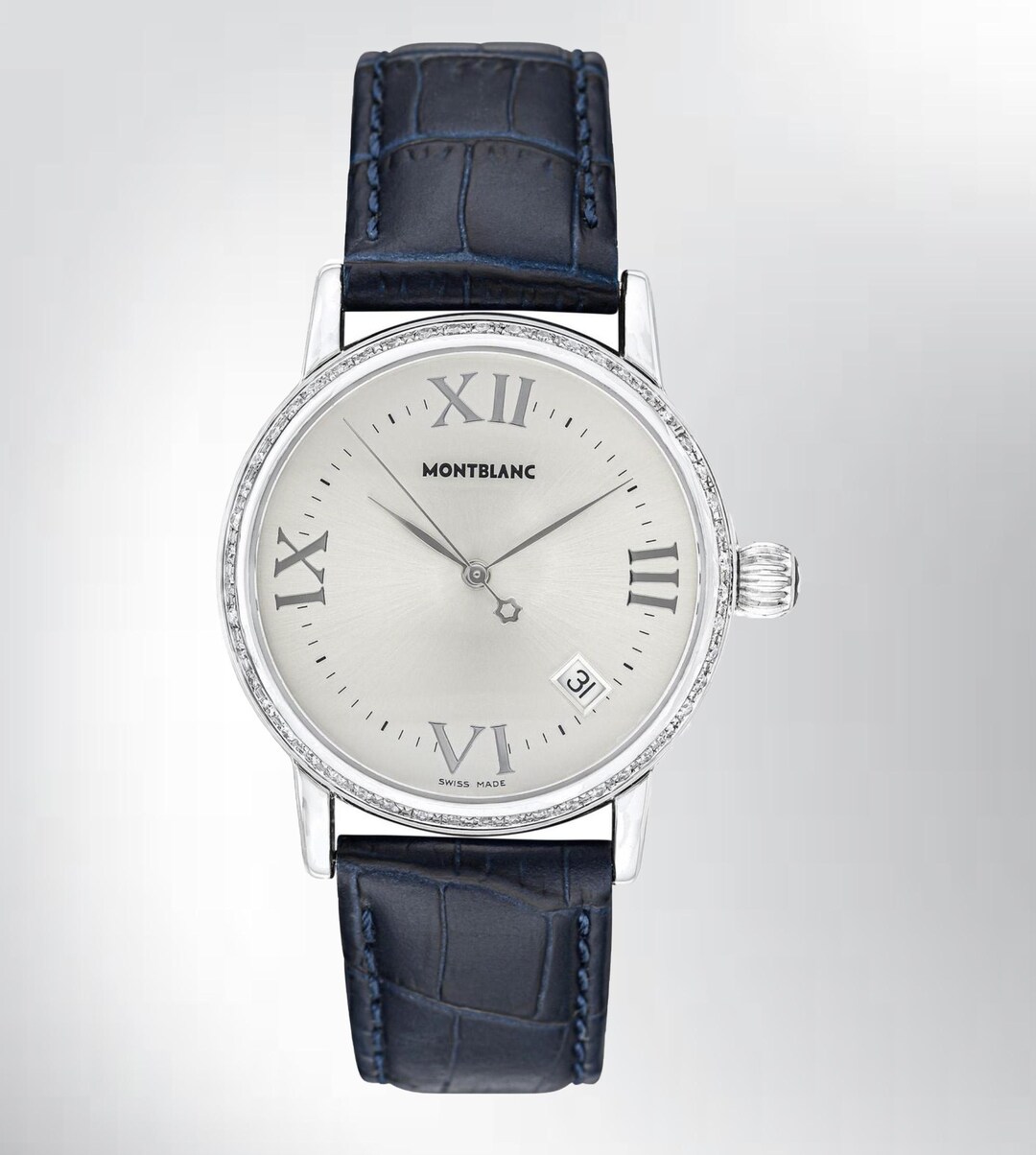 Montblanc Meisterstuck Stainless Steel Watch With Diamonds; Date