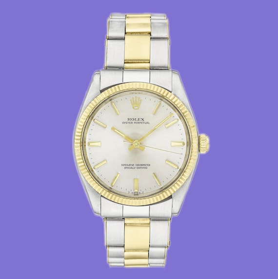 Reloj Rolex Oyster Perpetual de acero inoxidable y oro amarillo de 14 quilates para hombre 34 mm Etsy Mexico