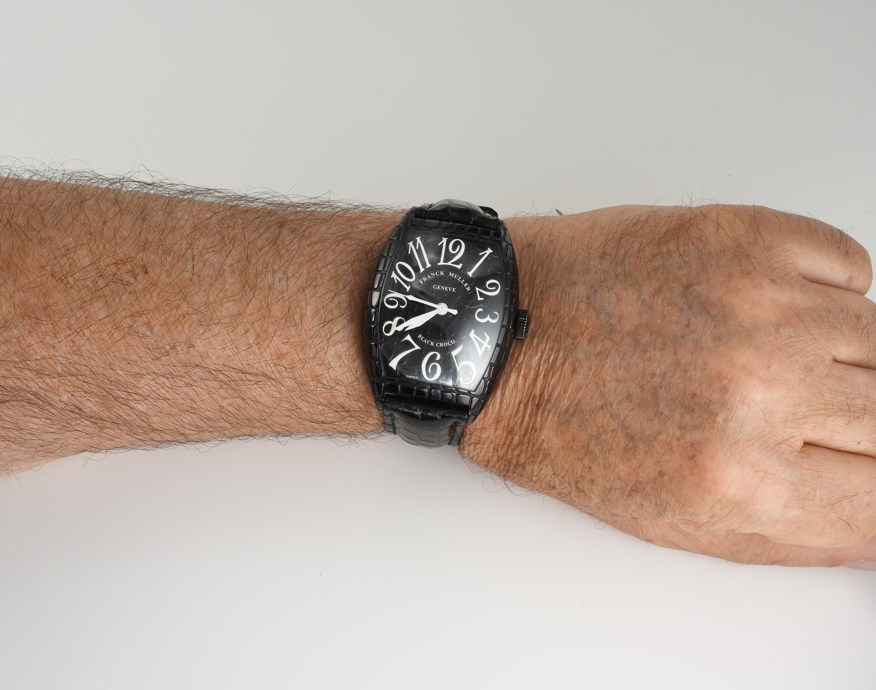 2019 Franck Muller Black Croco in Steel With Black Pvd Ref.8880 SC