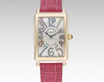 Franck Muller Long Island Magic Color-horloge 18K roségoud ref. 9520Z, doos en papier