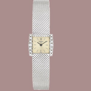 Vintage 1970s Ladies Patek Philippe 18K White Gold watch w/Diamonds REF. 3285/58