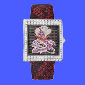 Corum Buckingham Cobra Uhr 18K Weißgold mit Diamanten, Schwarzen Diamanten und Rubinen. Limitierte Auflage! Nr #02aus 50