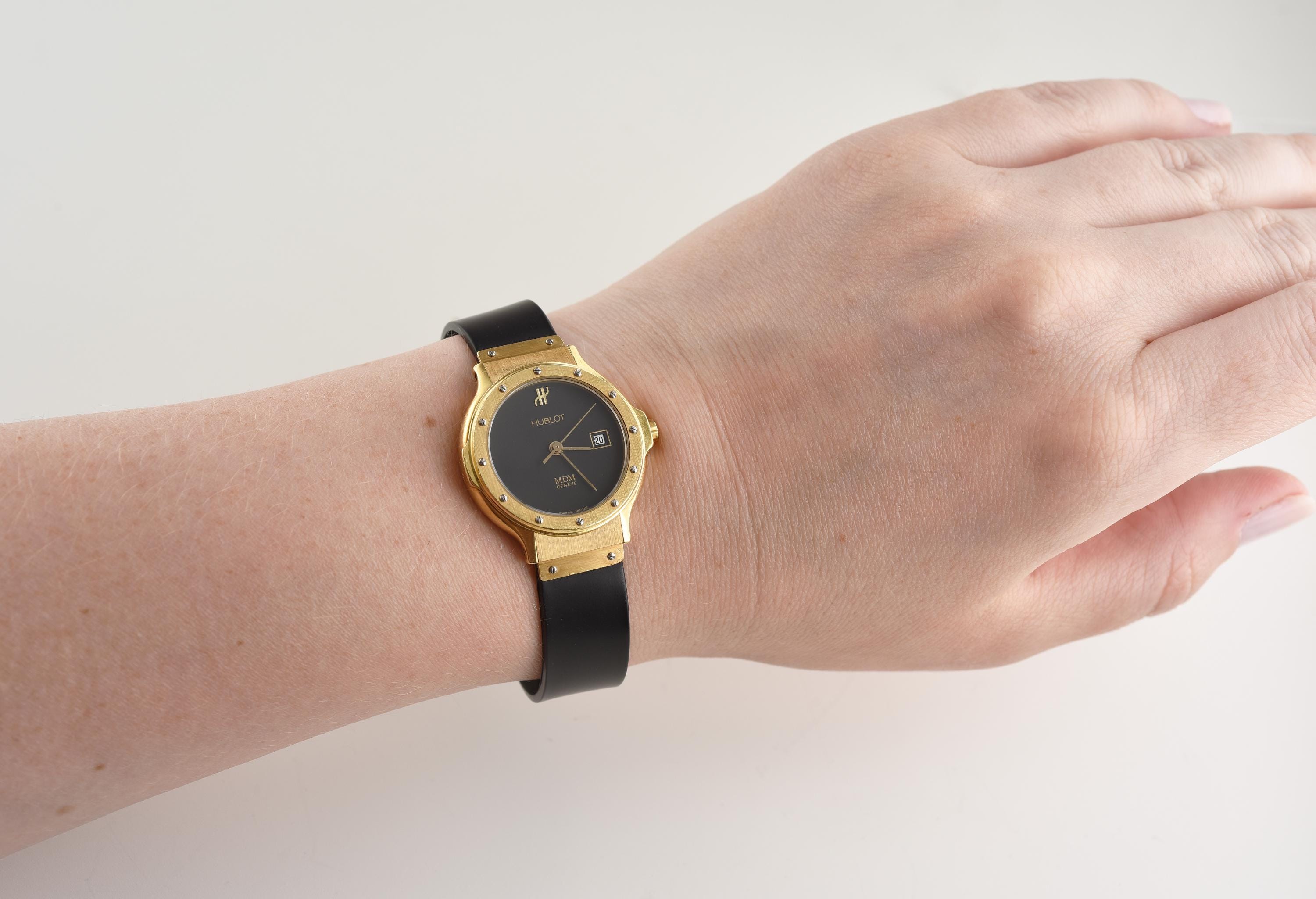 Vintage 1990s Ladies' Hublot MDM Geneve Watch 18K Yellow Gold W